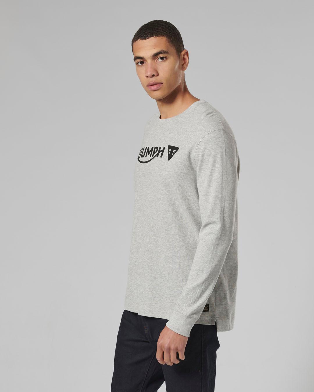 BETTMAN L/S WAFFLE T-SHIRT GREY MARL L image 5