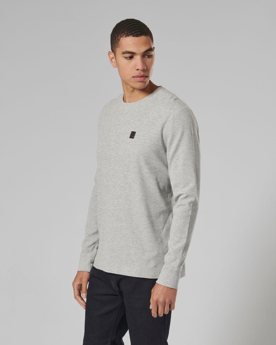 DEAN L/S WAFFLE T-SHIRT GREY MARL L image 5