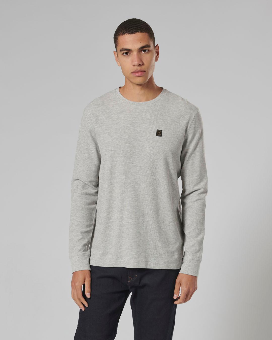 DEAN L/S WAFFLE T-SHIRT GREY MARL XS image 8