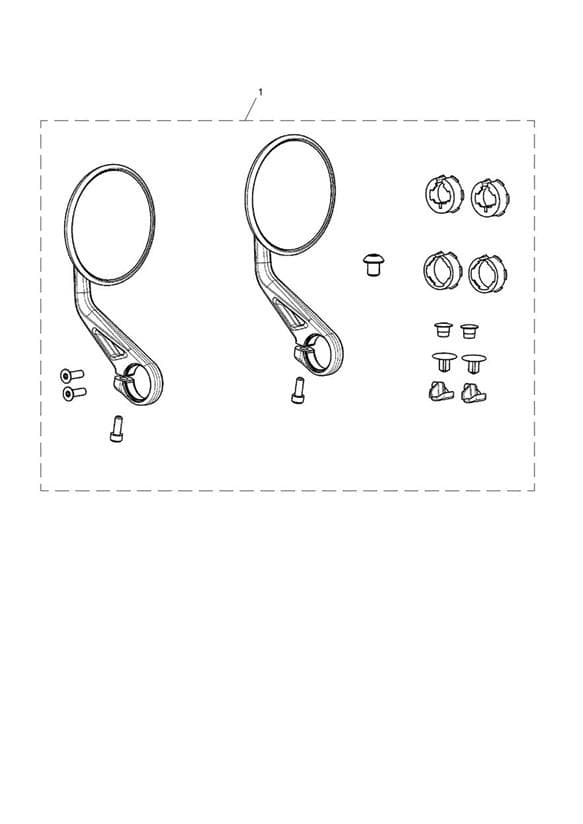 Bar End Mirror Kit, Pair