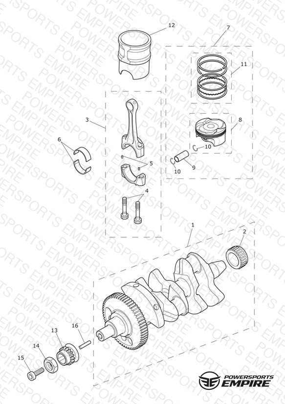 Crankshaft, Connecting Rods, Pistons & Liners