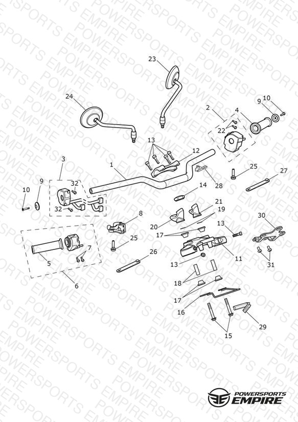 Handlebars, Top Yoke & Mirrors > 914447