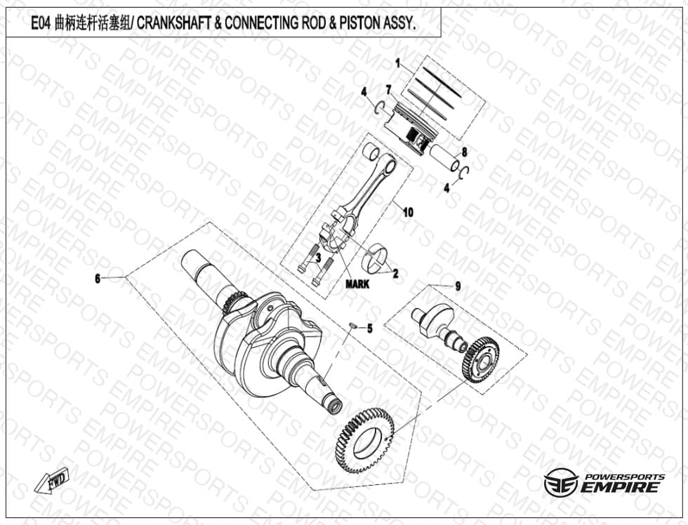 E04 — CRANKSHAFT & CONNECTING ROD & PISTON ASSY.