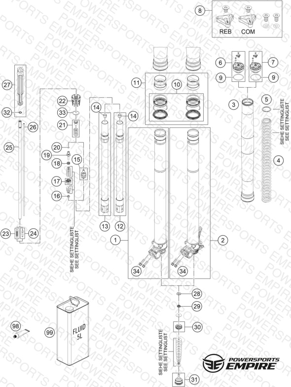 FRONT FORK DISASSEMBLED