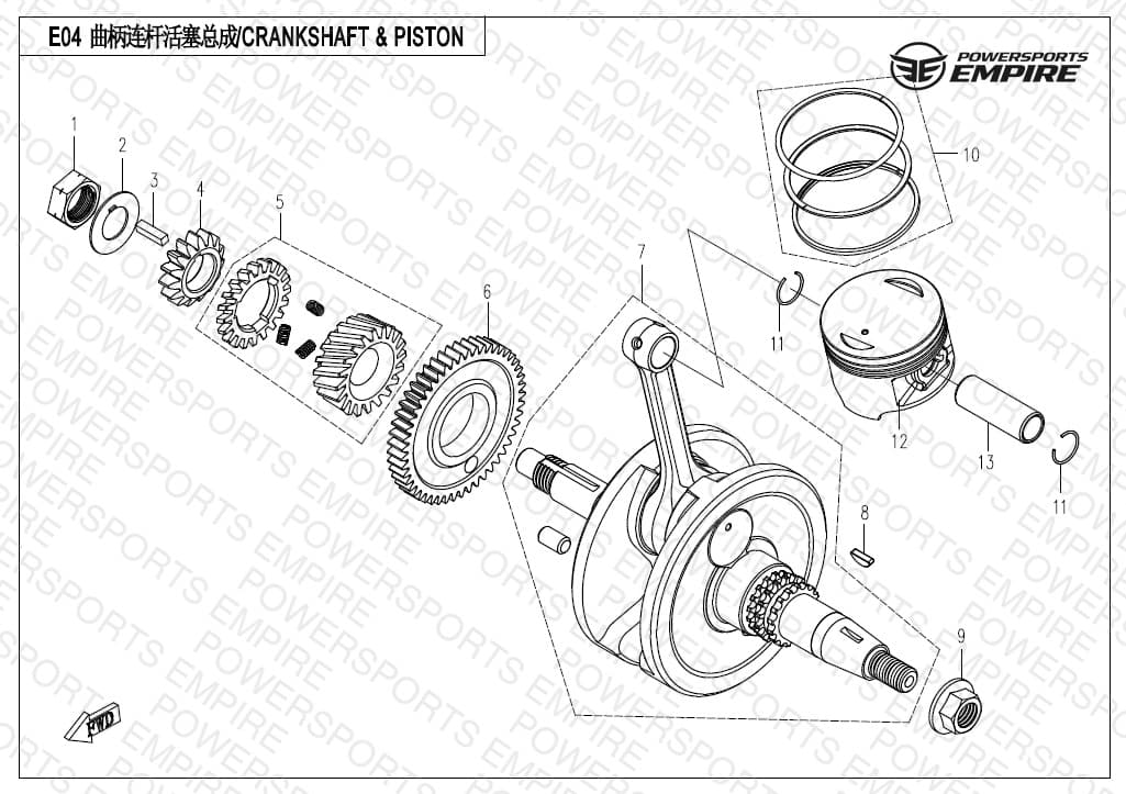 E04 — CRANKSHAFT /CONNECTING ROD & PISTON
