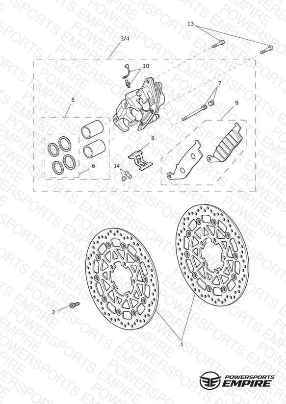 Front Brake Caliper & Discs