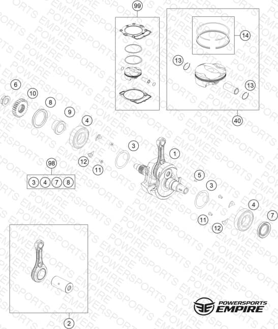 CRANKSHAFT, PISTON