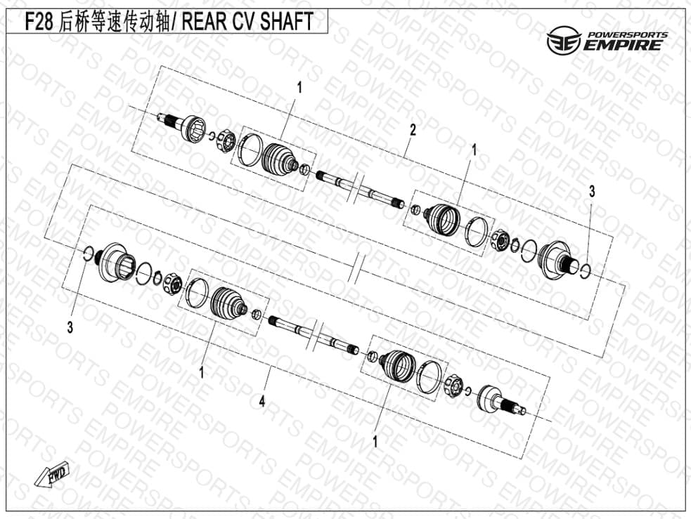 F28-A-V2 — REAR CV SHAFT(ODM)