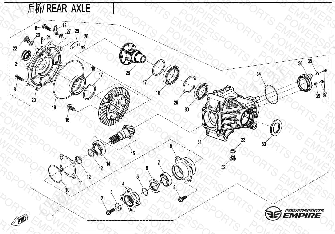 F33-V2 — REAR AXLE(WITHOUT DIFFERENTIAL)