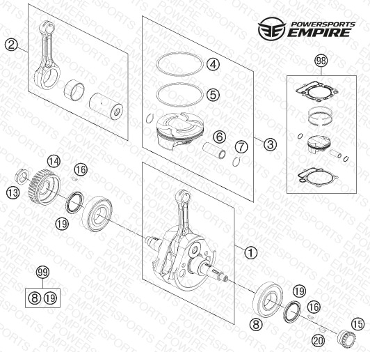 CRANKSHAFT, PISTON