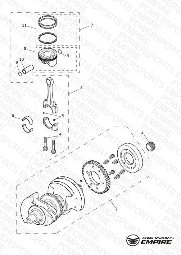 Crankshaft, Connecting Rods & Pistons - 914973 > All Expt BR & IN, 917475 > BR & IN Only