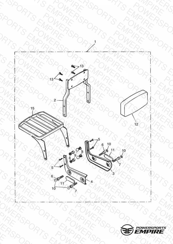 Passenger Backrest Standard + Luggage Rack Kit