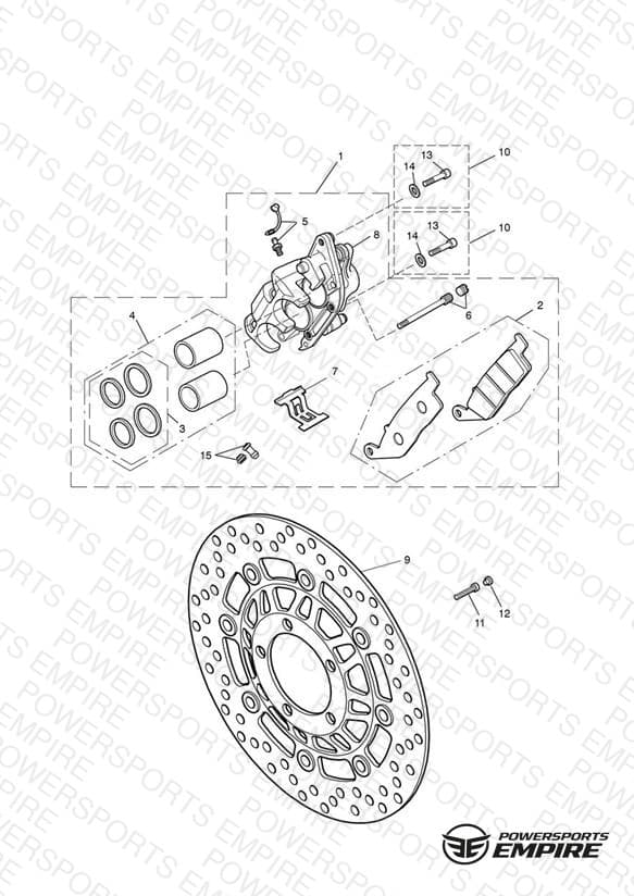Front Brake Caliper & Discs
