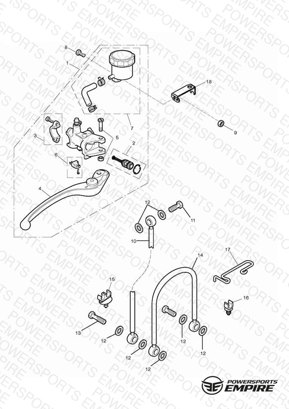 Front Brake Master Cylinder & Hoses - Excluding 675R