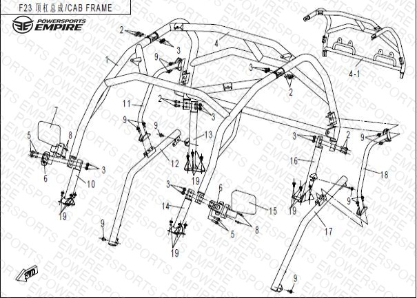 F23 — CAB FRAME(ROPS)