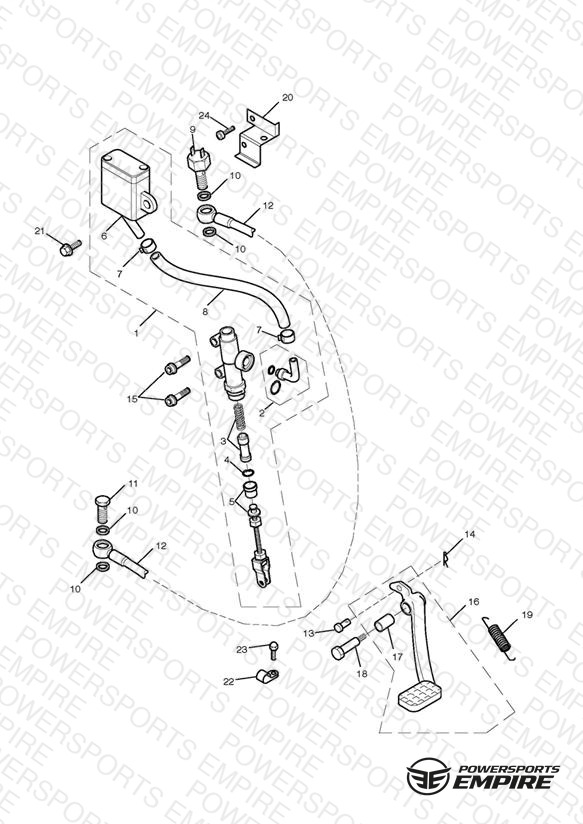 Rear Brake Master Cylinder, Reservoir & Pedal