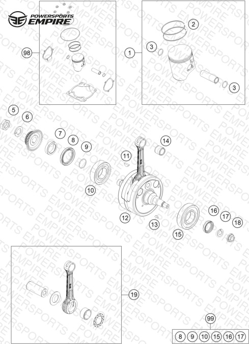 CRANKSHAFT, PISTON