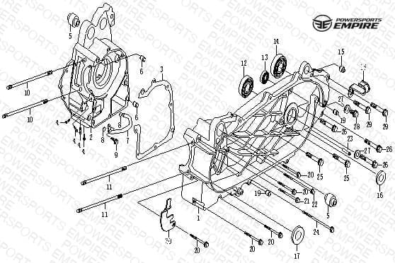E01 — CRANKCASE ASSY