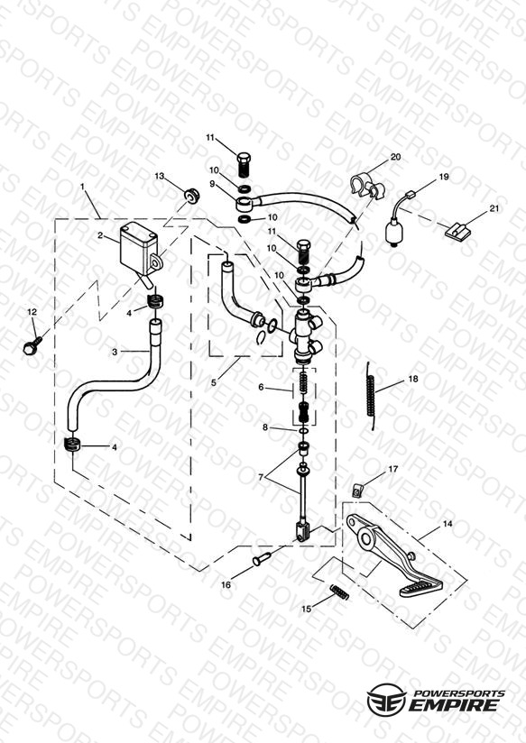 Rear Brake Master Cylinder, Reservoir & Pedal