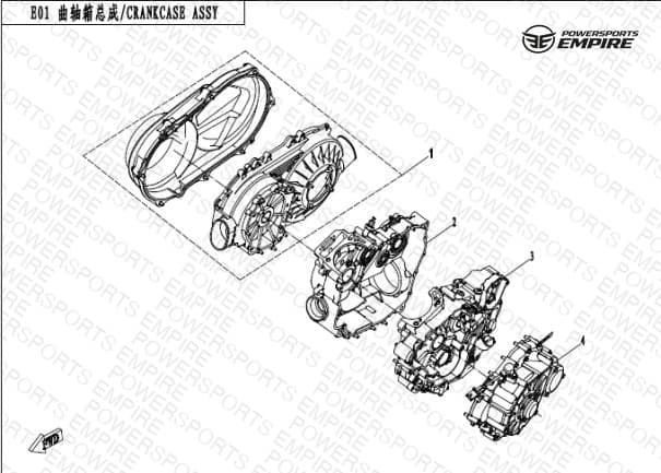 E01 — CRANKCASE ASSY
