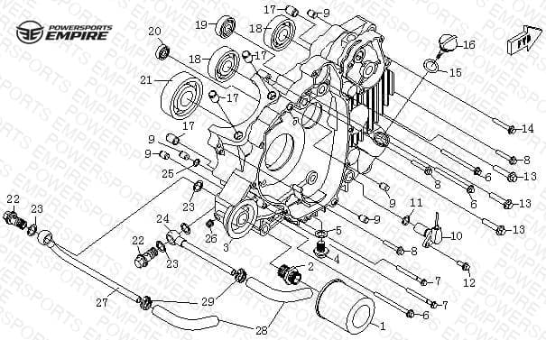 E02 — LEFT CRANKCASE
