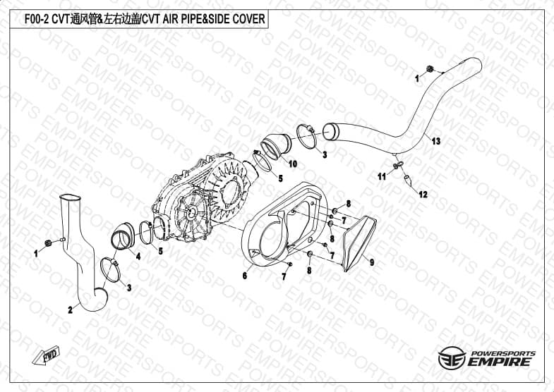 F00-2 — CVT AIR PIPE&SIDE COVER