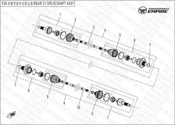 F28 — REAR CV DRIVE SHAFT ASSY.(ODM)