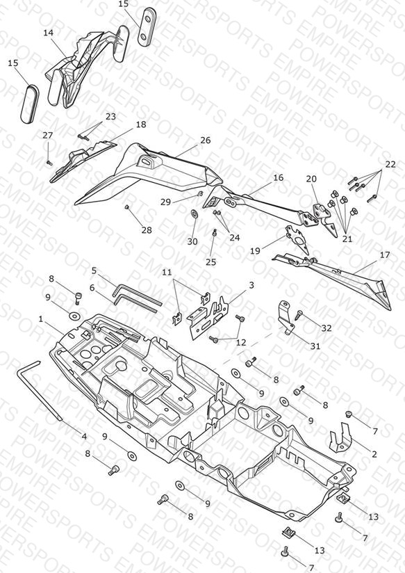 Rear Mudguard & No Plate Brkt