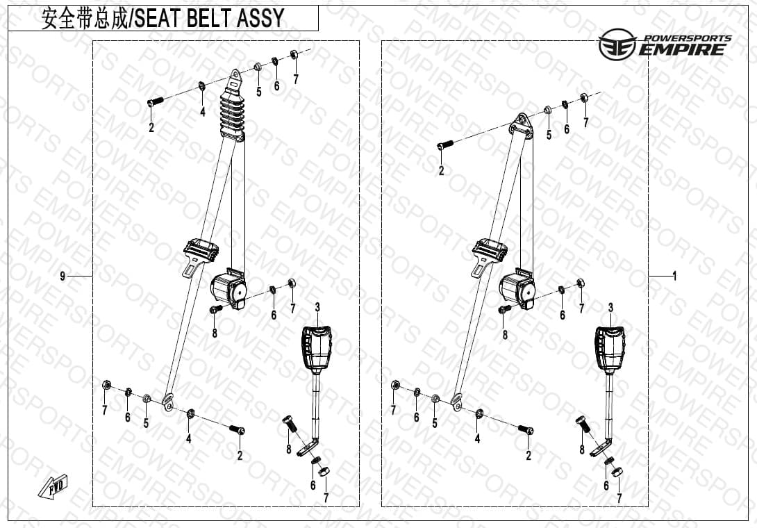 F34-3 — SEAT BELT ASSY(BACK SEAT)