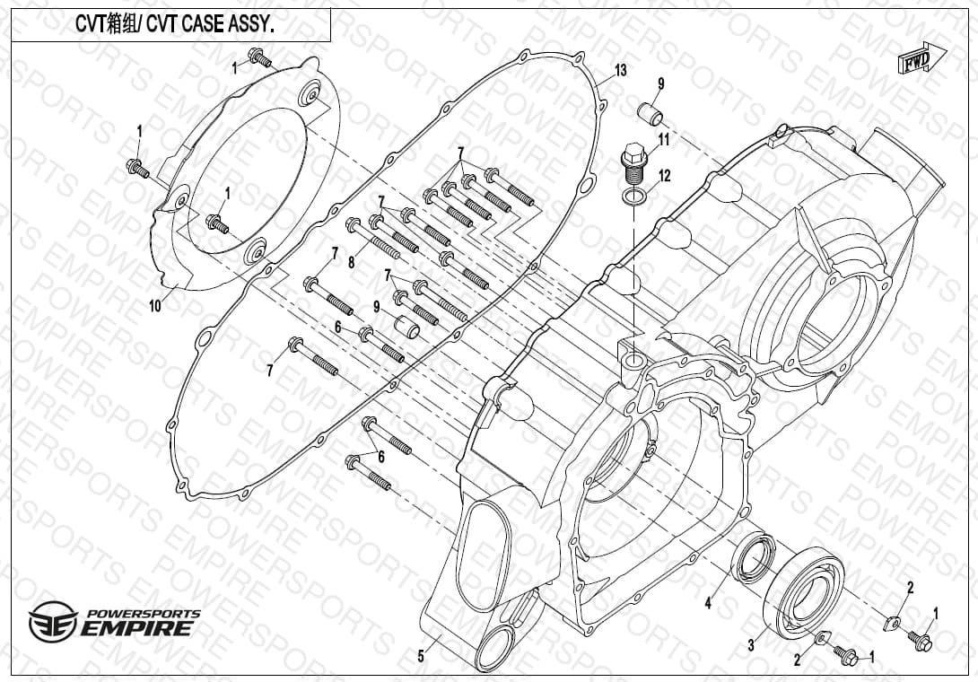 E01-3 — CVT CASE ASSY.