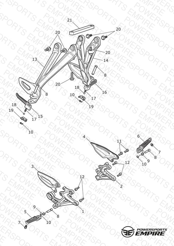 Footrests & Mountings (inc Street Triple Rx - JP Only)