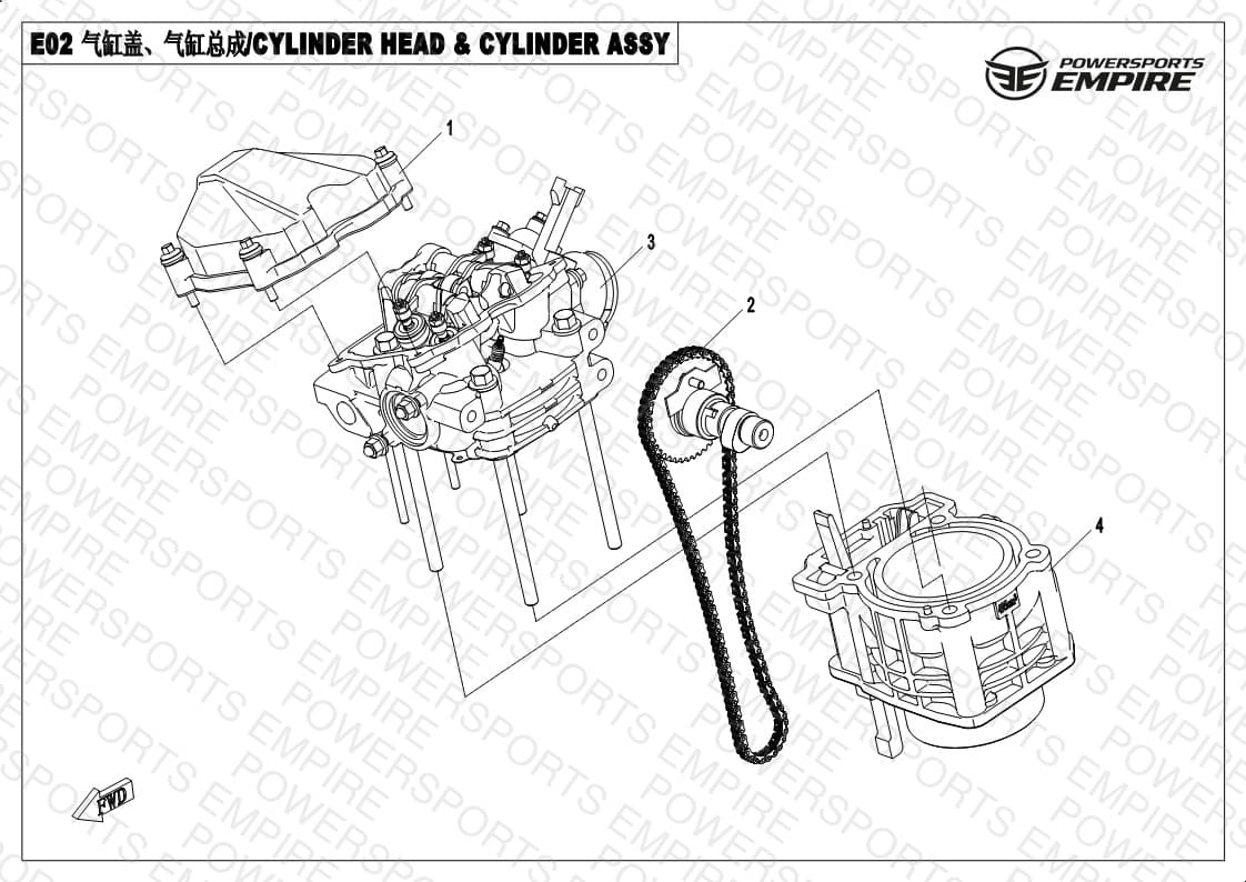 E02 — CYLINDER HEAD AND CYLINDER ASSY