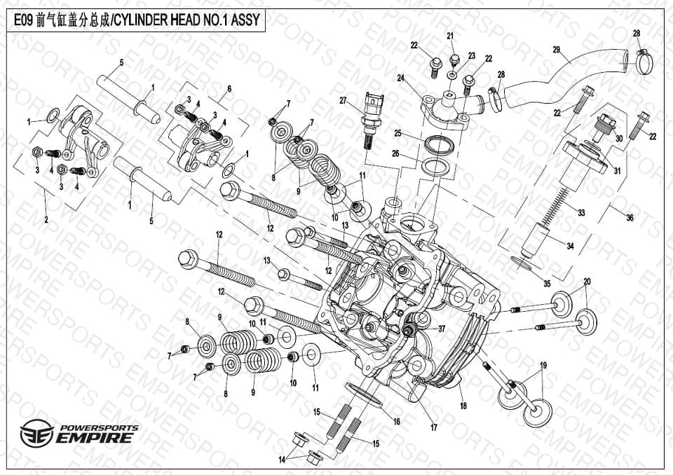 E09 — CYL HEAD NO.1 ASSY (STARTER END)