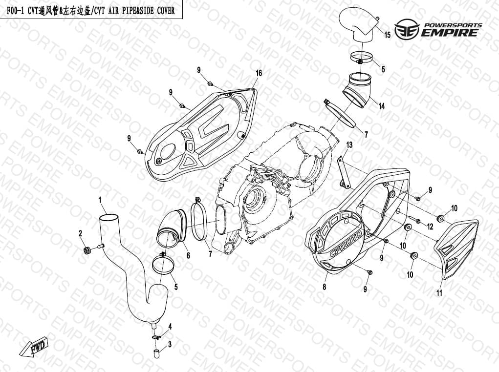 F00-1 — CVT AIR PIPE&SIDE COVER
