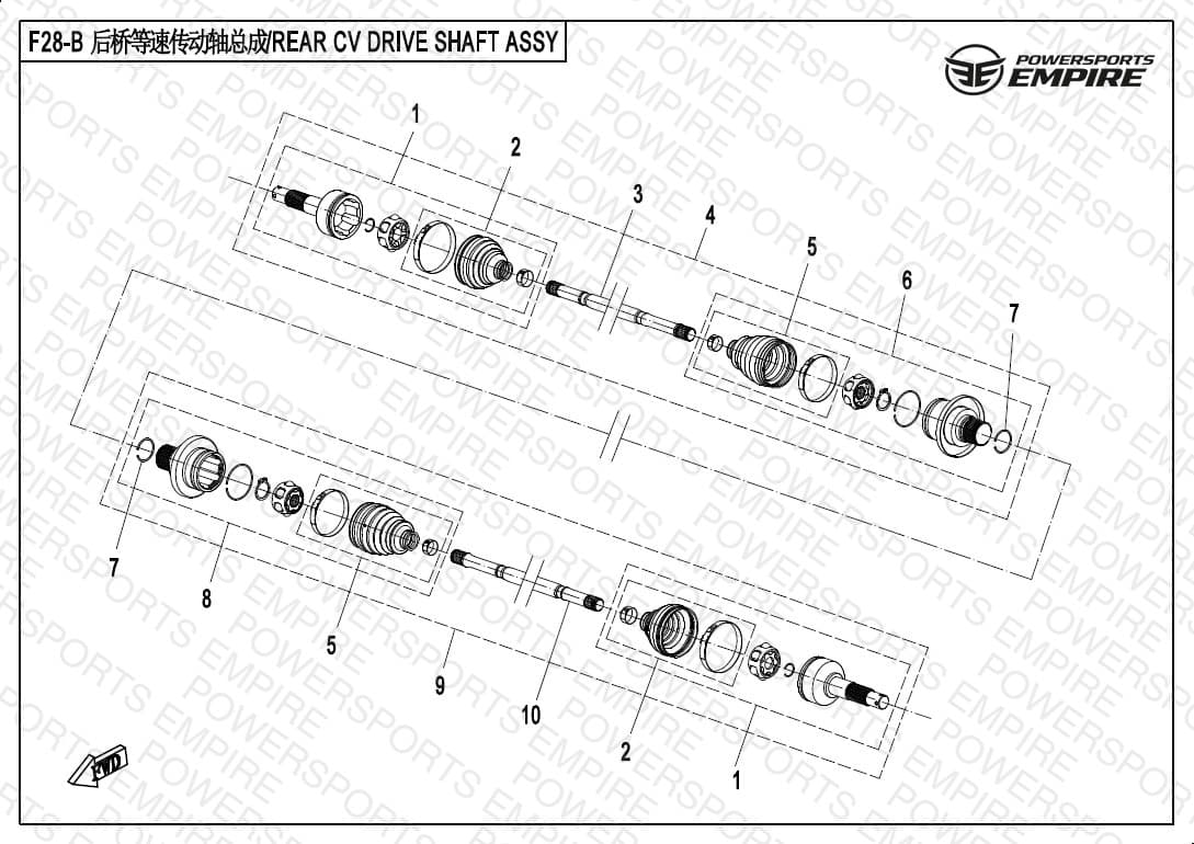 F28-B — REAR CV DRIVE SHAFT ASSY (ODM)