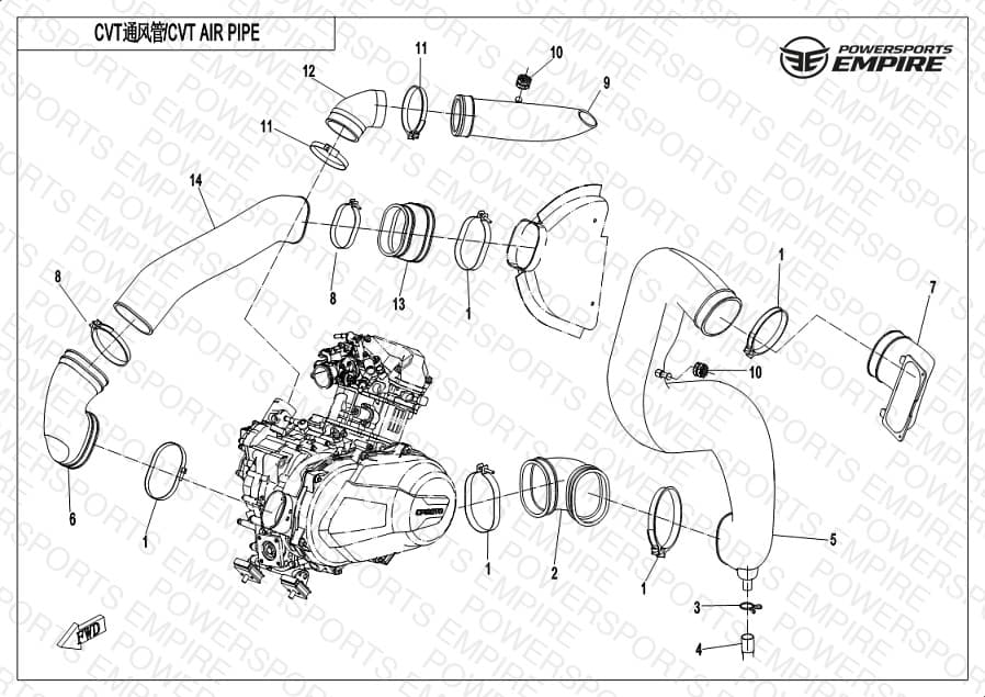 F00-2-V2 — CVT AIR PIPE&SIDE COVER