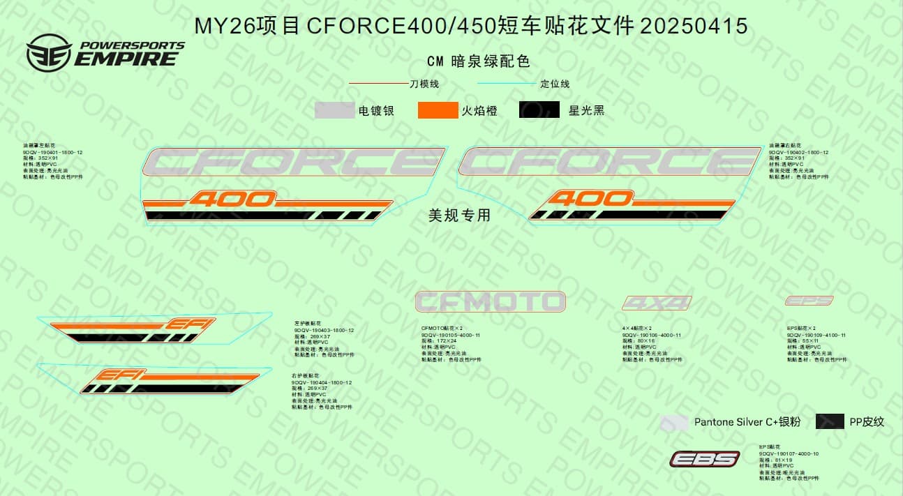 F19-1-C — DECAL KITS(HUNTER GREEN)