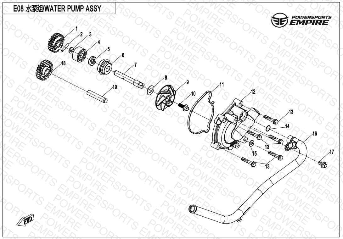 E08 — WATER PUMP ASSY.
