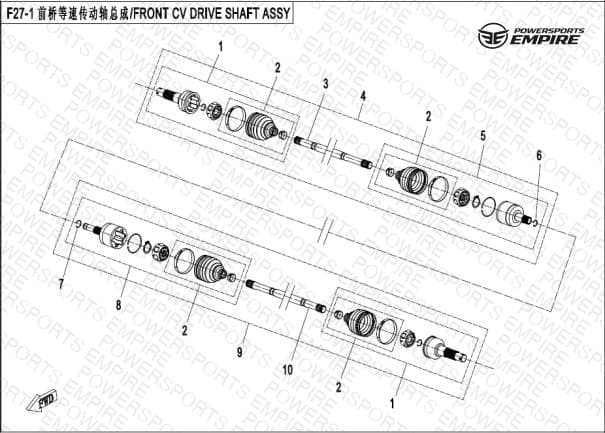 F27-1 — FRONT CV DRIVE SHAFT ASSY.(ODM)