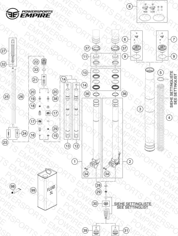 FRONT FORK DISASSEMBLED