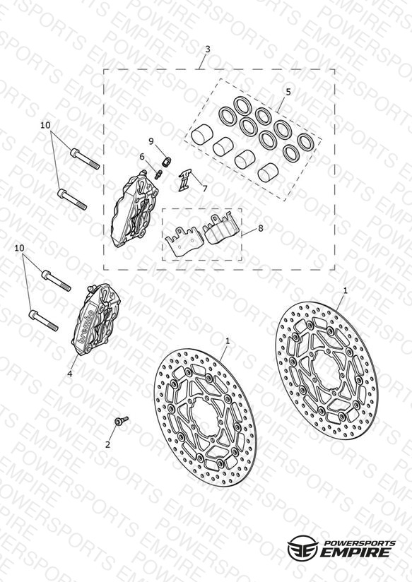 Front Brake Caliper & Discs