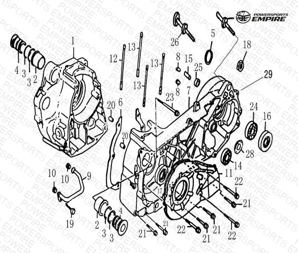 E01 — CRANKCASE ASSY