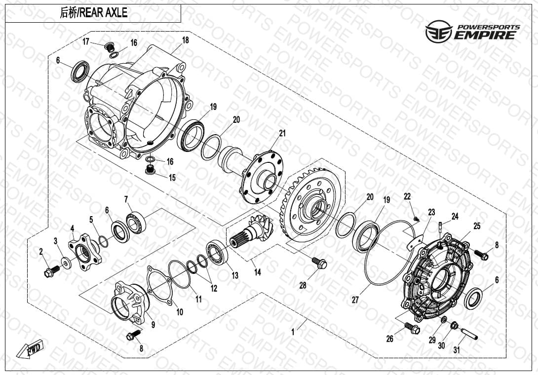 F33-B-V3 — REAR AXLE(NO DIFFERENTIAL)