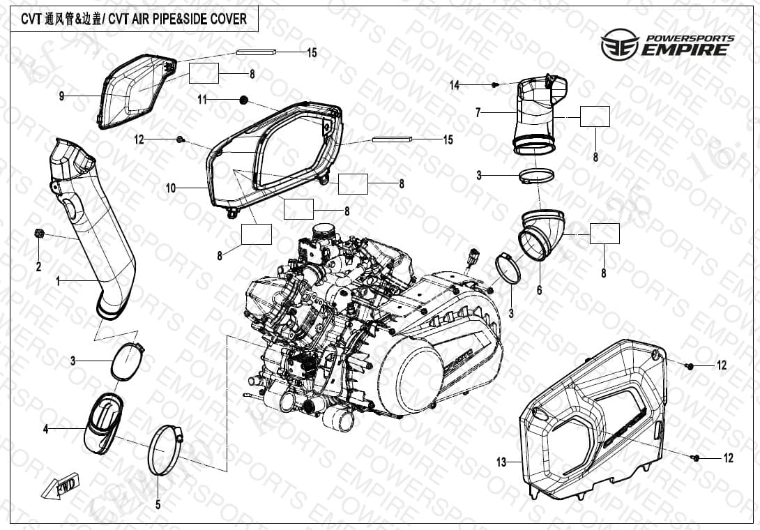 F00-2 — CVT AIR PIPE & SIDE COVER