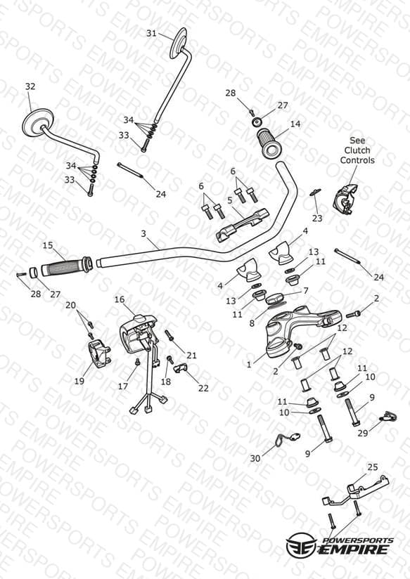 Handlebars, Top Yoke & Mirrors