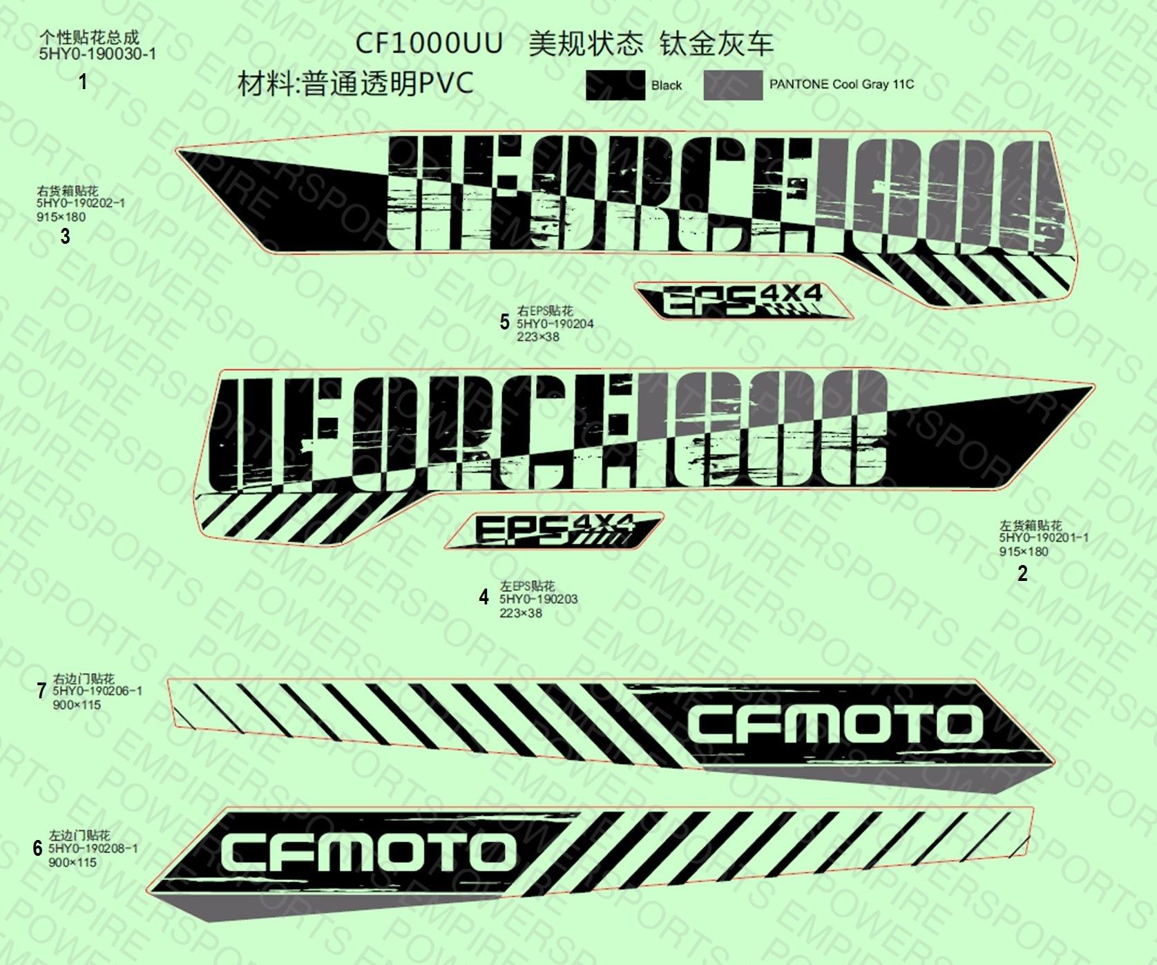 F19-2-B — DECAL KIT (MATTE GRAY)
