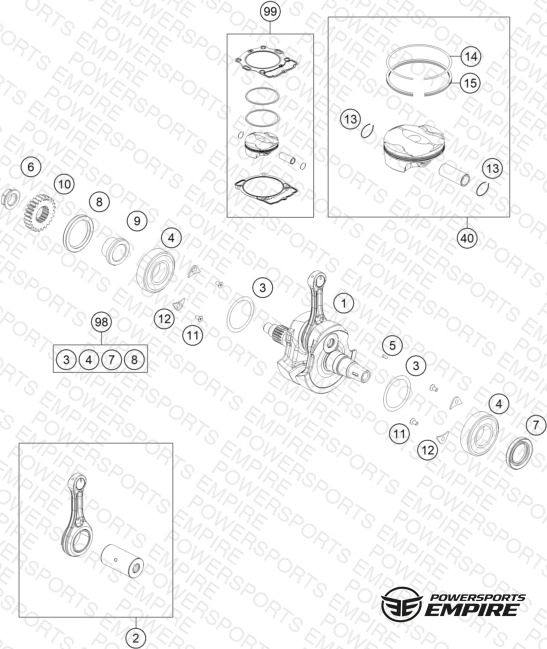CRANKSHAFT, PISTON