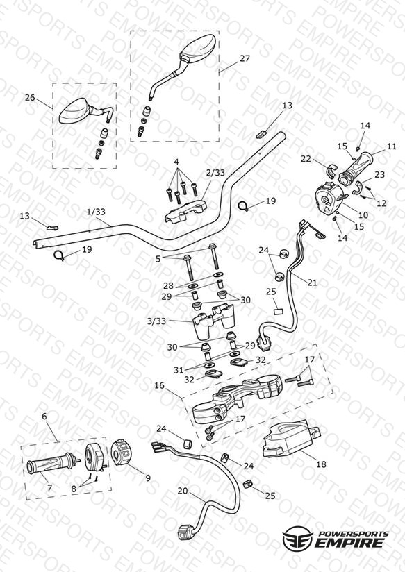 Handlebars, Top Yoke & Mirrors