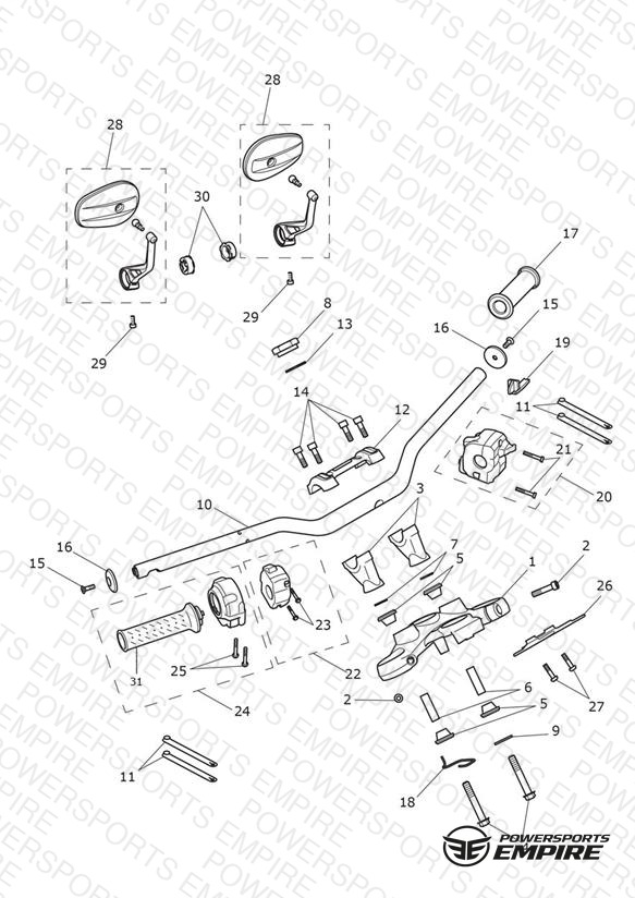 Handlebars, Top Yokes & Mirrors - 920186 > All Expt BR & 932929 - BR Only