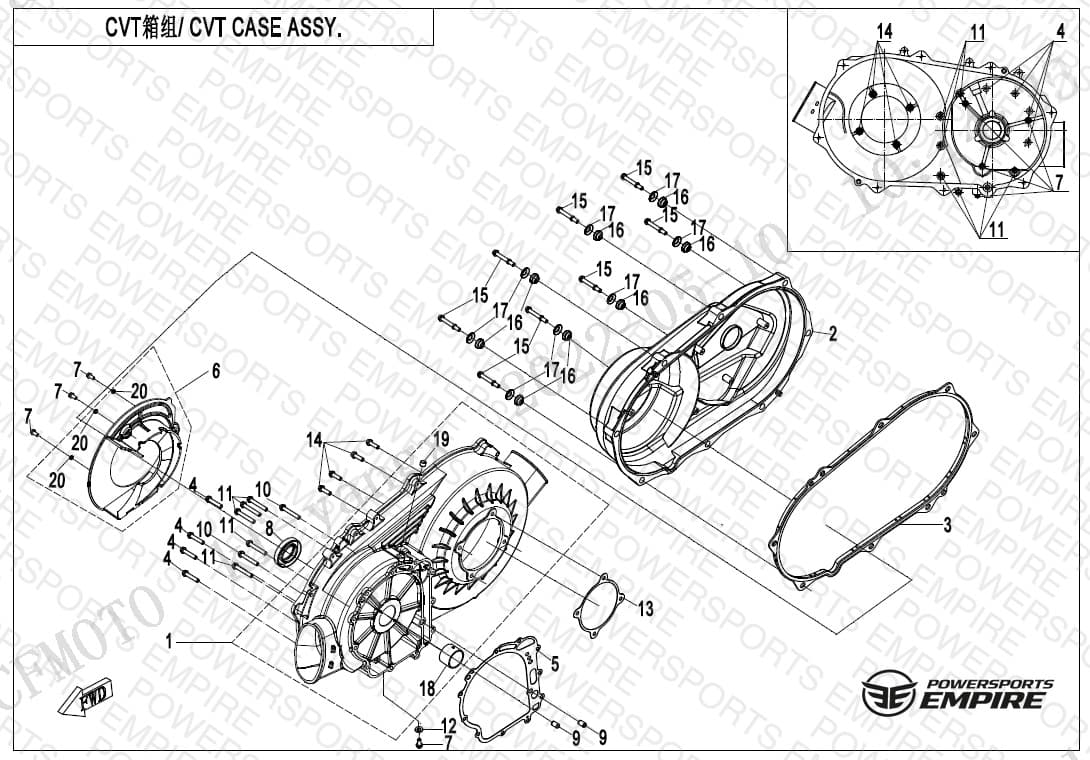 E01-3 — CVT CASE ASSY.